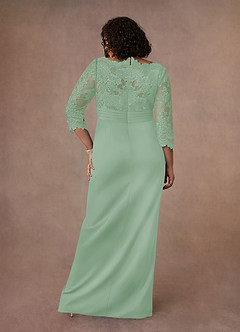 Azazie Bernadine Mère de la mariée Robes Robe Fourreau en Dentelle Vert Sauge image8