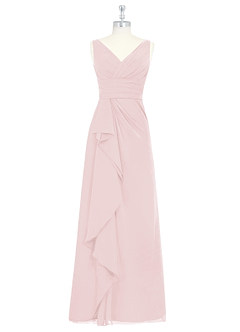 Azazie Julianna Brautjungfernkleider A-Linie Chiffon Kleid Zartrosa image6
