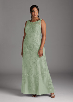 Azazie Whilhelmina vestidos de madre de la novia Vestido de Salvia Polvorienta de Gasa de Sirena con Encaje image10