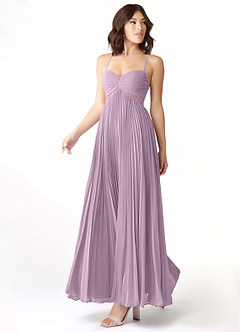 Azazie Devyn Bridesmaid Dresses Wisteria A-Line Corset Chiffon Dress image3