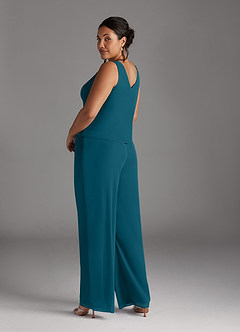 Azazie Frances Mother of the Bride Dresses Ink Blue Jumpsuit/Pantsuit Scoop Mesh Dress image13