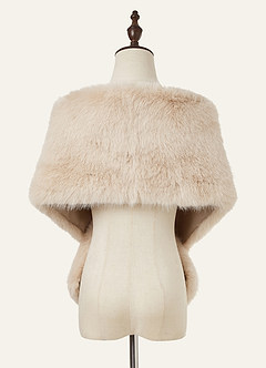 front Plush Faux Fur Wrap