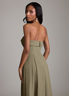 Azazie Lucienne Bridesmaid Dresses Willow Green A-Line Strapless Chiffon Convertible Dress image7