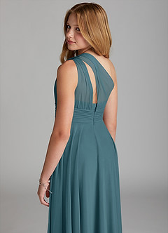 Azazie Charlize Junior Bermuda A-Line Mesh Dress image5