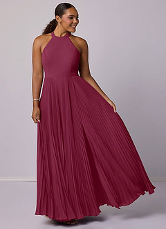 Barbie ♥ Azazie Bridesmaid Dresses Mulberry A-Line Pleated Chiffon Dress image9