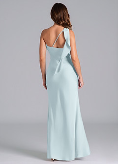 Azazie Driea Brudtärnklänningar Klä av Sjöjungfru i Stretch Satin Ena axeln Dimma image2