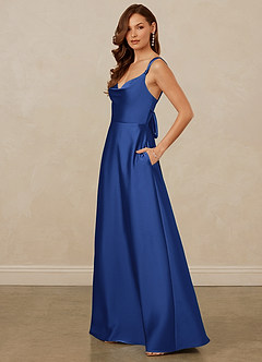 Christian Siriano Bridal for Azazie 1001 Bridesmaid Dresses Royal Blue A-Line Sweetheart Neckline Stretch Satin Dress image4