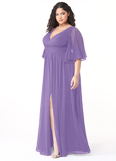 Azazie Temeka Bridesmaid Dresses Tahiti A-Line Ruched Chiffon Dress image9