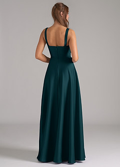 Azazie Shaude Brautjungfernkleider A-Linie Plissee Stretch-Satin Kleid Kiefer image6