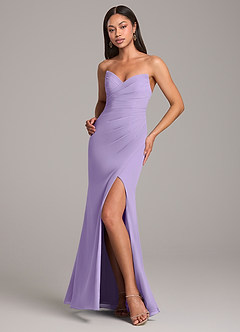 Azazie Yola Final Sale Lilac Mermaid Strapless Chiffon Convertible Dress image4