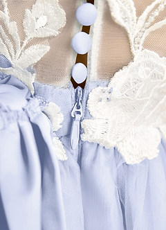 Azazie Sundae Blumenmädchenkleider Ballkleid Spitze Kleid Lavendel image8