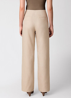 front 100% European Linen Wide-Leg Pants