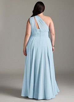 Azazie Charlize Bridesmaid Dresses Sky Blue A-Line One Shoulder Chiffon Dress image8