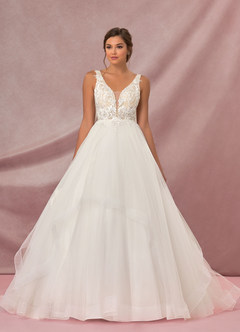 Azazie Toni Wedding Dresses Ball-Gown Sequins Tulle Chapel Train Dress image4