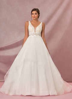 Azazie Toni Wedding Dresses Diamond White Champagne Ball-Gown Sequins Tulle Dress image5