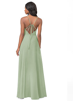 Azazie Everleigh Bridesmaid Dresses Dusty Sage A-Line Sweetheart Pleated Chiffon Dress image3