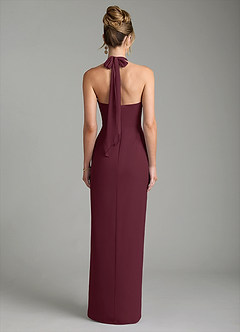 Azazie Arnelle Bridesmaid Dresses Cabernet Sheath Pleated Chiffon Dress image2