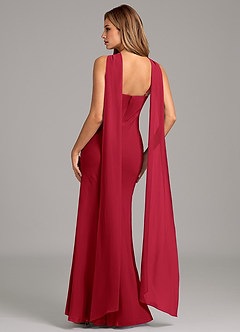 Azazie Kinsley Bridesmaid Dresses Scarlet Mermaid Pleated Chiffon Dress image2