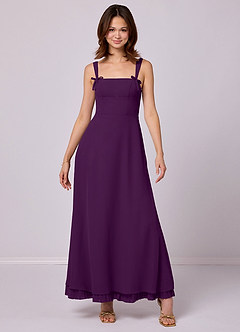 Barbie ♥ Azazie Bridesmaid Dresses Grape A-Line Pleated Chiffon Dress image3