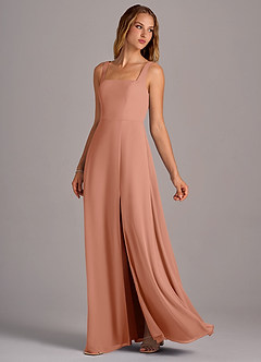 Azazie Debra Bridesmaid Dresses MAI TAI A-Line with Pockets Chiffon Convertible Dress image2