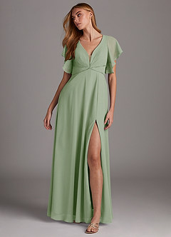 Azazie Kitr Final Sale Black A-Line Ruched Chiffon Dress image3