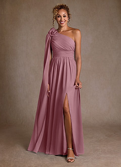 Azazie Lancaster Mother of the Bride Dresses Vintage Mauve A-Line One Shoulder Chiffon Dress image1