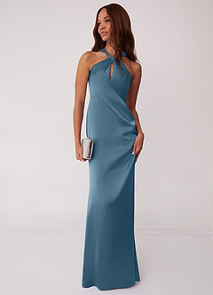 Barbie ♥ Azazie Bridesmaid Dresses Bermuda Sheath Stretch Satin Dress image3