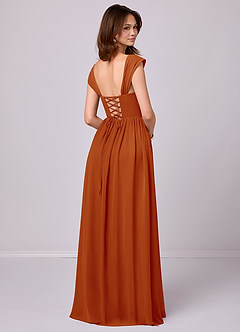 Barbie ♥ Azazie Bridesmaid Dresses Paprika A-Line Corset Chiffon Dress image5