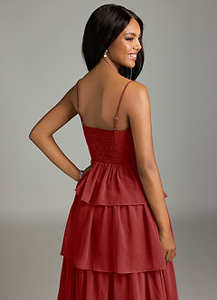 Azazie Kaiden Bridesmaid Dresses Rust A-Line Sweetheart Neckline Chiffon Dress image7