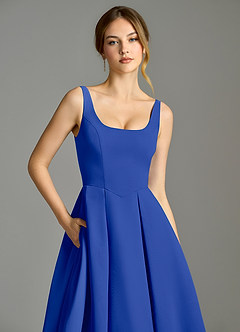 Azazie Amalie Brautjungfernkleider A-Linie Plissee Chiffon Kleid Königsblau image7
