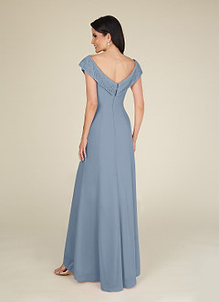 Azazie Cupid Mother of the Bride Dresses A-Line Boatneck Lace Chiffon Floor-Length Dress image2