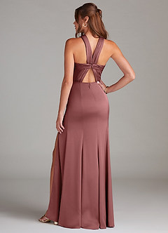 Azazie Rue Brautjungfernkleider A-Linie Plissee Stretch-Satin Kleid Amethyst image7