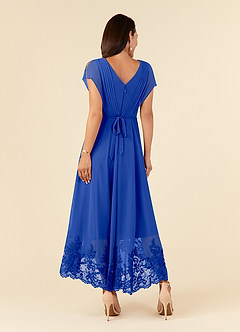 Azazie Palana Mother of the Bride Dresses Royal Blue A-Line Lace Chiffon Dress image3