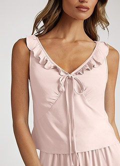 front Conjunto de pijama con volantes de fibra de bambú
