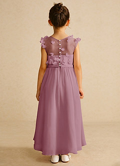 Azazie Arlo Final Sale Vintage Mauve A-Line Bow Chiffon Dress image5