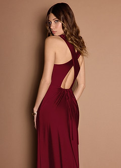 Evadne Merlot Open Back Dress image5