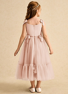 Azazie Jaci Flower Girl Dresses English Rose A-Line Spaghetti Strap Chiffon Dress image5