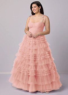 Barbie ♥ Azazie Bridesmaid Dresses Rosette A-Line Sweetheart Neckline Tulle Dress image8