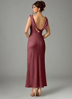 Azazie Kieryn Bridesmaid Dresses Desert Rose Mermaid Pleated Stretch Satin Dress image5