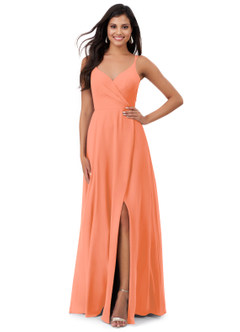 Azazie Lennon Bridesmaid Dresses Sunset A-Line Lace Chiffon Dress image5