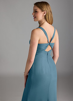 Azazie Mero Bridesmaid Dresses Bermuda Sheath Pleated Chiffon Dress image4