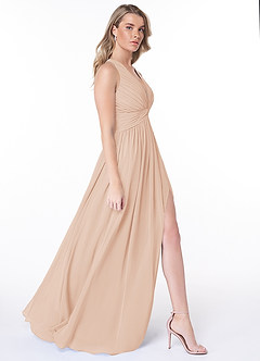 Azazie Jaclyn Bridesmaid Dresses English Rose A-Line Pleated Chiffon Dress image9