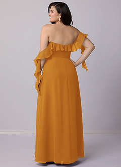 Barbie ♥ Azazie Bridesmaid Dresses Butterscotch A-Line Off the Shoulder Chiffon Convertible Dress image12