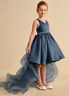 Azazie Julietta Flower Girl Dresses Neptune Ball-Gown Convertible Tulle Dress image3