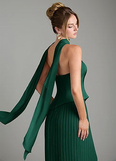 Azazie Tierney Bridesmaid Dresses Emerald A-Line Strapless Chiffon Convertible Dress image11