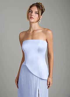 Azazie Tierney Bridesmaid Dresses Ice A-Line Strapless Chiffon Convertible Dress image3