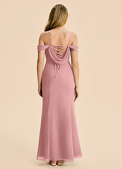 Azazie Nira Junior Dusty Rose Mermaid Ruched Chiffon Dress image2