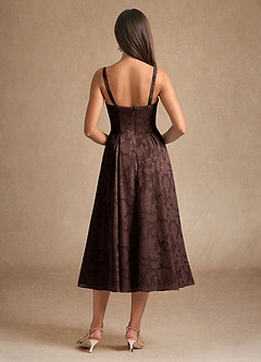 Azazie Lorain Mother of the Bride Dresses Ganache A-Line Pleated Floral Burnout Dress image8