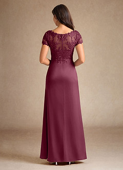 Azazie Santa Ana Mère de la mariée Robes Robe Trapèze en Satin extensible Dentelle Mûre image3