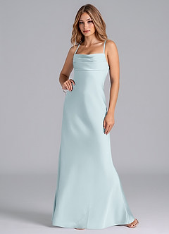 Azazie Seema Brudtärnklänningar Klä av Sjöjungfru i Stretch Satin Korsett Dimma image4